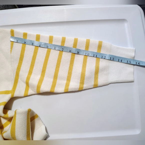 Philosophy women's sweater V neck, knit, pull on, striped, long sleeve, 1X. - Picture 11 of 16